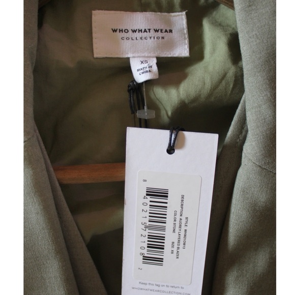 Who What Wear NWT Audrey Layered Blazer Stone Green XS - Picture 11 of 11